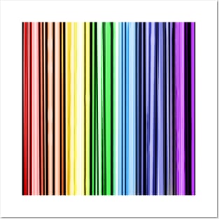 Rainbow Lover Barcode Striped Pattern Posters and Art